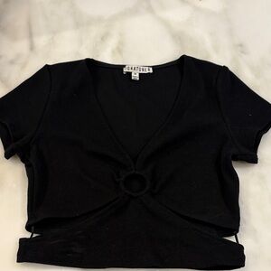 Signature8 Black Ring Detail Crop Top